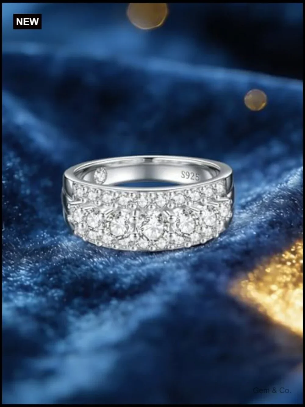 1.62CT Moissanite Half Eternity Ring Band VVS1 925 Silver